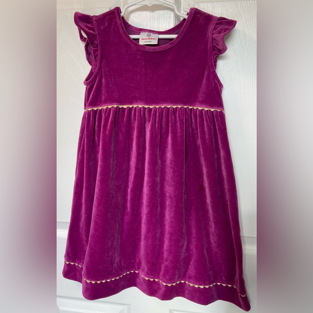 Hanna Andersson Velvet Magenta Holiday Party Dress